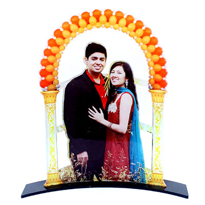 "Radha krishna Idol in sitting position, Flower Bunches (2no.) - Click here to View more details about this Product